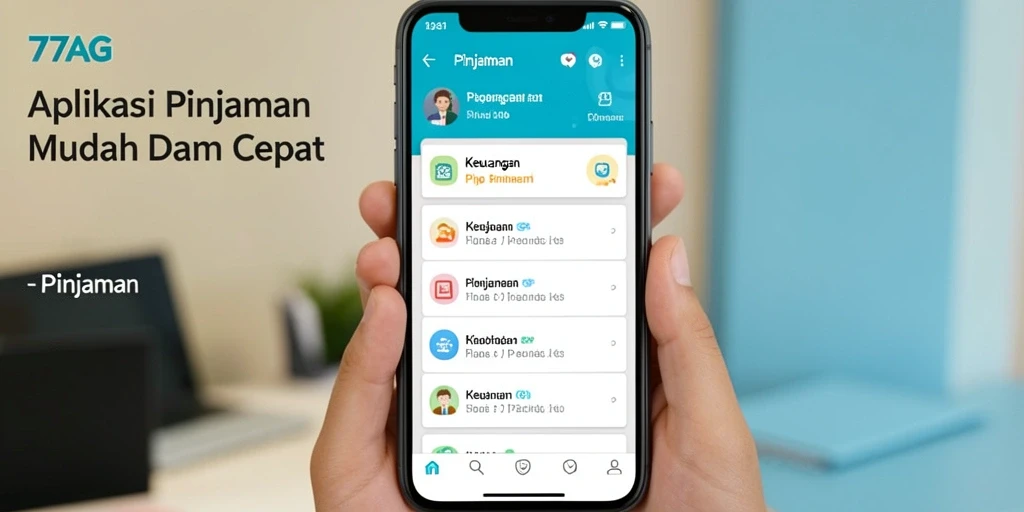 Antarmuka pengguna aplikasi 77AG untuk pengajuan pinjaman.