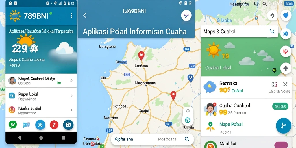 Tampilan antarmuka 789BNI yang menampilkan data cuaca lokal.