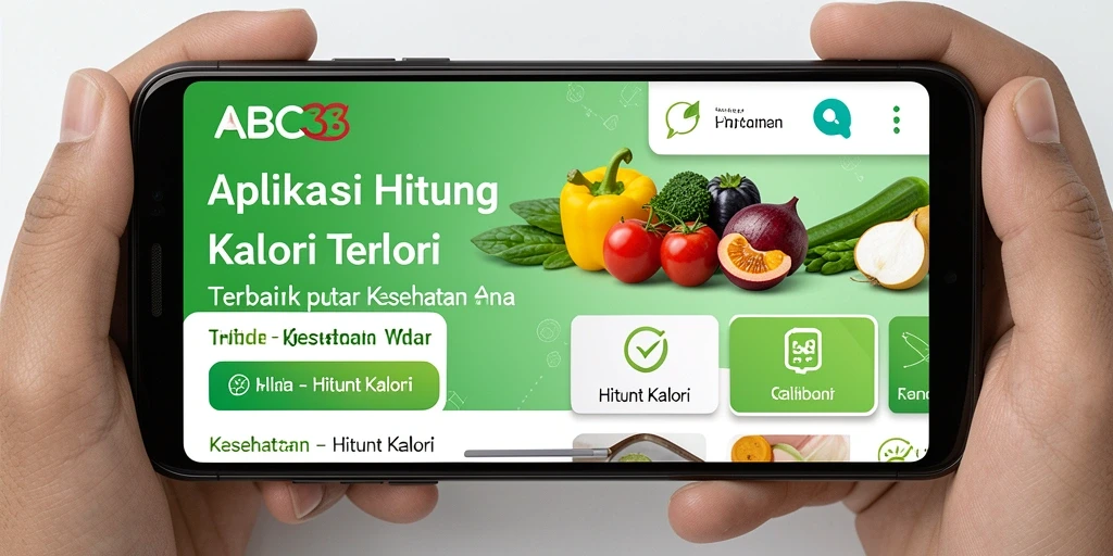 Tampilan antarmuka aplikasi ABC33 untuk menghitung kalori dengan mudah.
