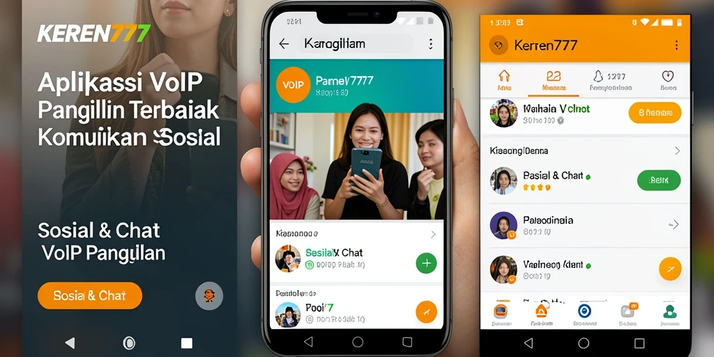 Antarmuka KEREN777 menampilkan fungsi VoIP Panggilan dengan jelas dan mudah digunakan.