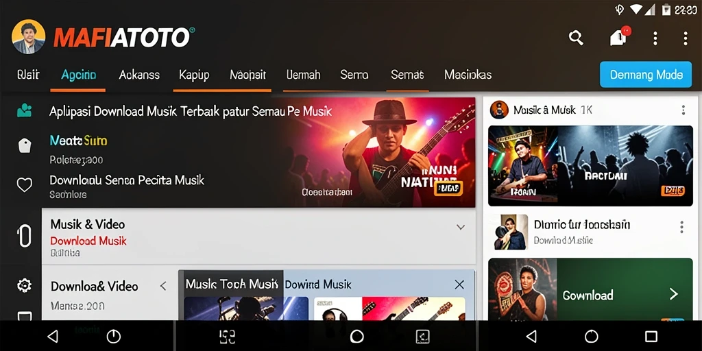 Tampilan antarmuka MAFIATOTO yang menarik untuk Download Musik.