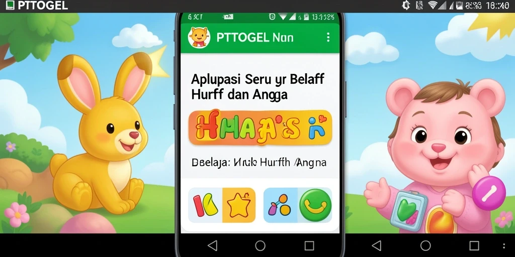 Antarmuka PTTOGEL yang menyenangkan untuk belajar huruf dan angka.