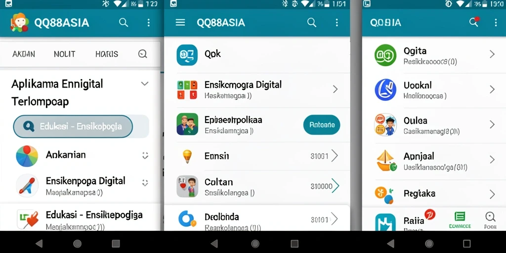 Tampilan antarmuka aplikasi QQ88ASIA yang intuitif dan informatif.