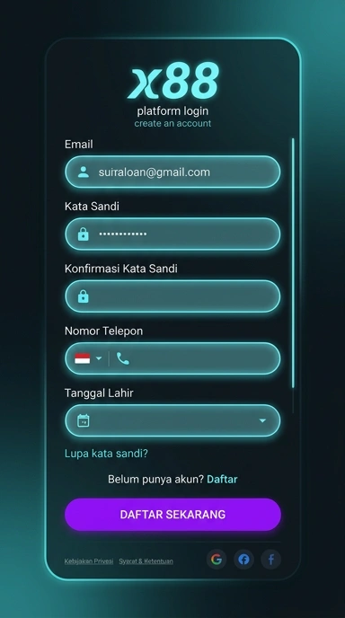Cara Registrasi Akun Baru x88 dengan Mudah